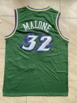 NBA 32 Malone Utah Jazz Maillot Retro green brodé